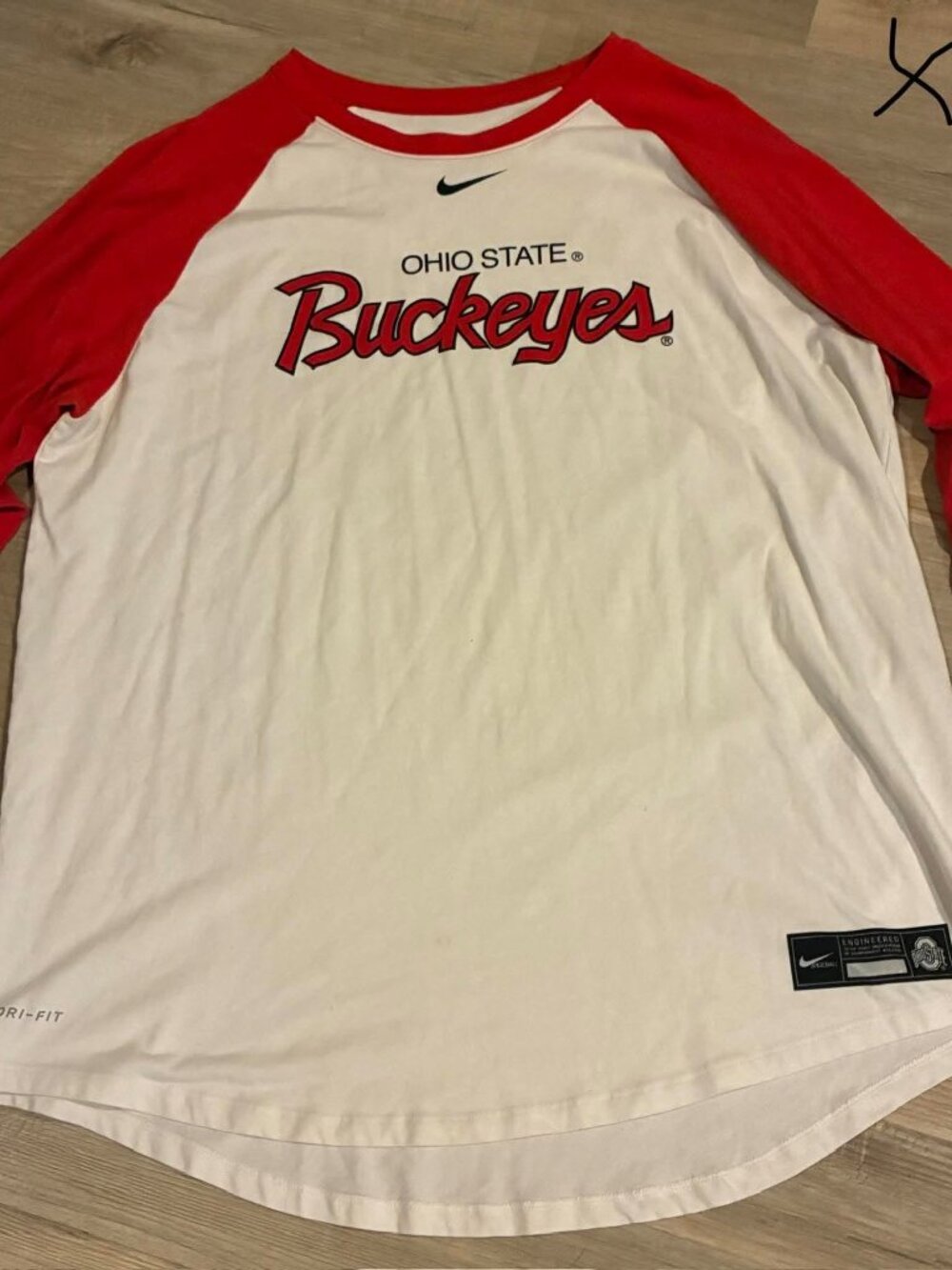 Ohio State Buckeyes Nike Baseball Performance Raglan 3/4-Sleeve T-Shirt XL